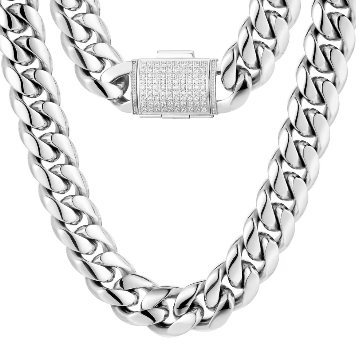 CUBAN LINK CHAÎNE 18 MM ARGENT (PRÉCOMMANDE)