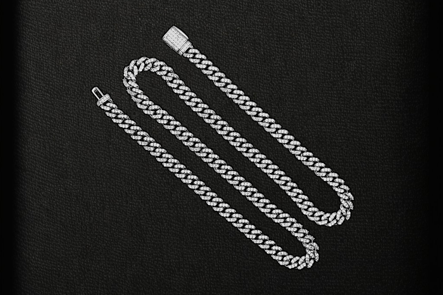 ICE CUBAN LINK CHAÎNE 5 MM OR / OR BLANC + CZ